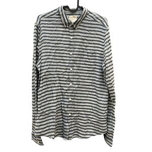 2/$15 Life/After/Denim Shirt Men's Medium Blue Stripe Long Sleeve Button Up